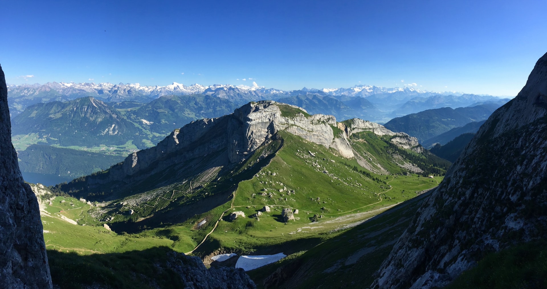 Green rolling mountains of Lucerne