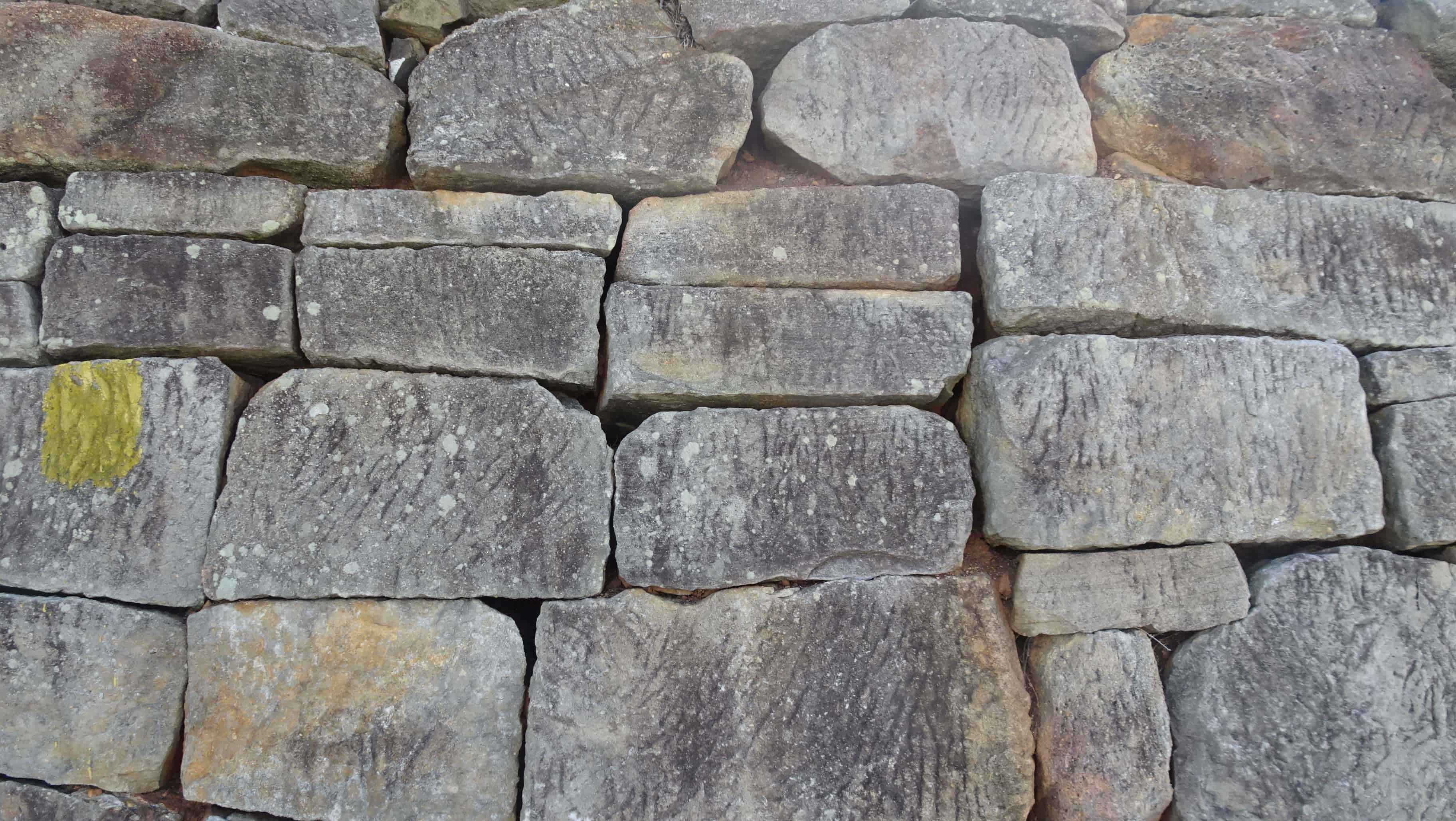 Close up of rocks in stone wall