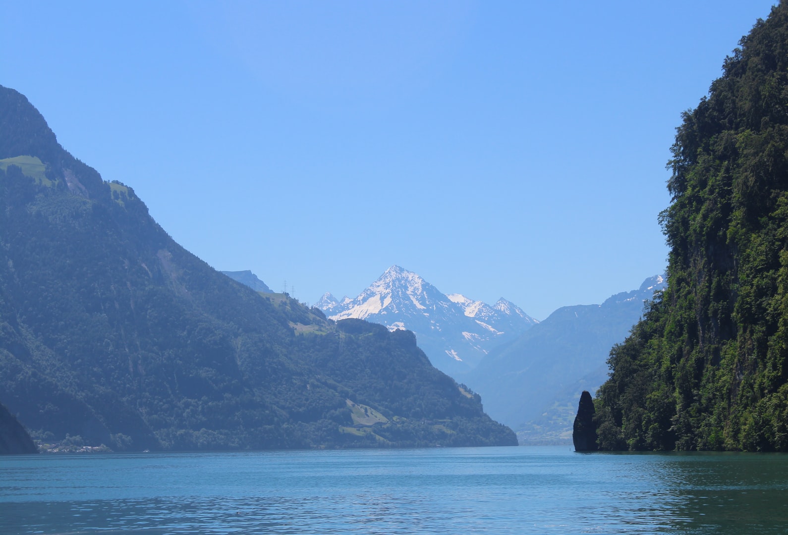 Lake Lucerne with mountains in background