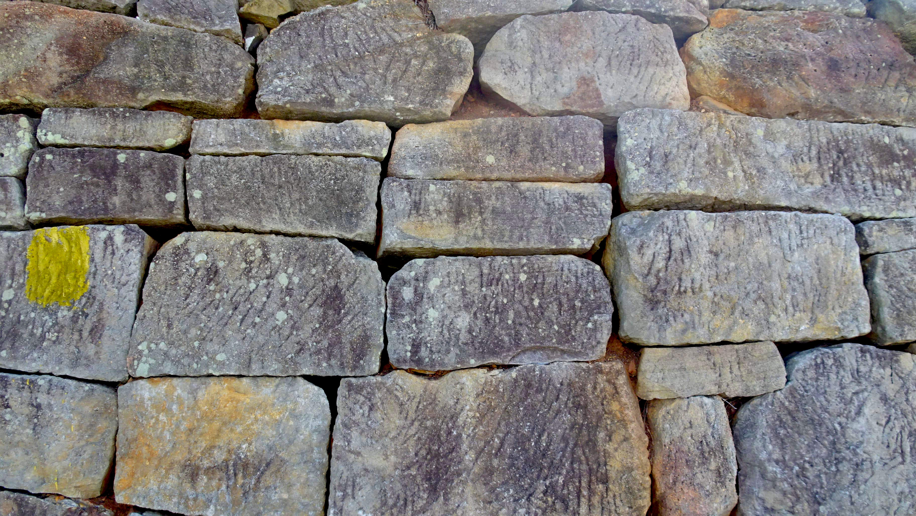 Close up of rocks in stone wall