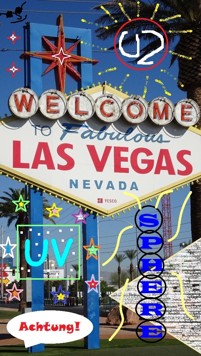 Welcome to Las Vegas sign with computer-generated artwork by the author