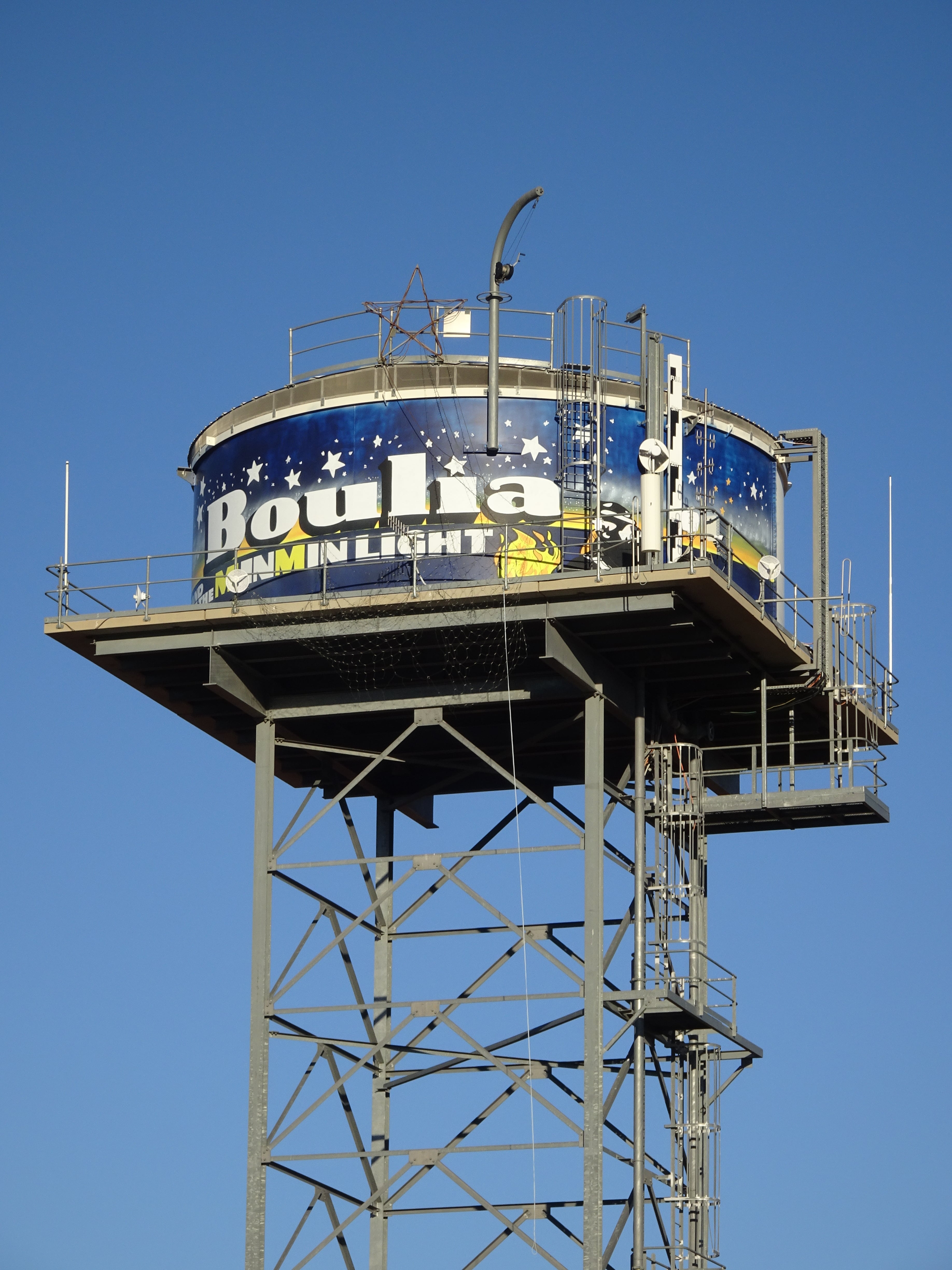 Water tower with stars and 